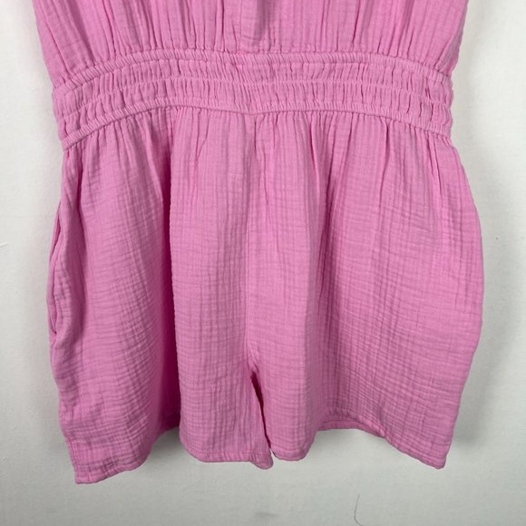 NWT Stitch Fix Market & Spruce Trini Short Sleeve Gauze Romper Pink Size Large L - Picture 13 of 14